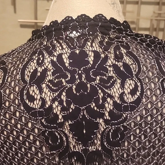 NWOT Isaac Mizrahi Lace Duster Black Sz XXS - Picture 6 of 12